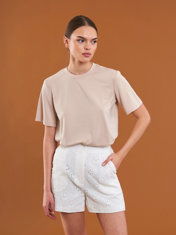 050733 Bisiklet Yaka Oversize T-Shirt