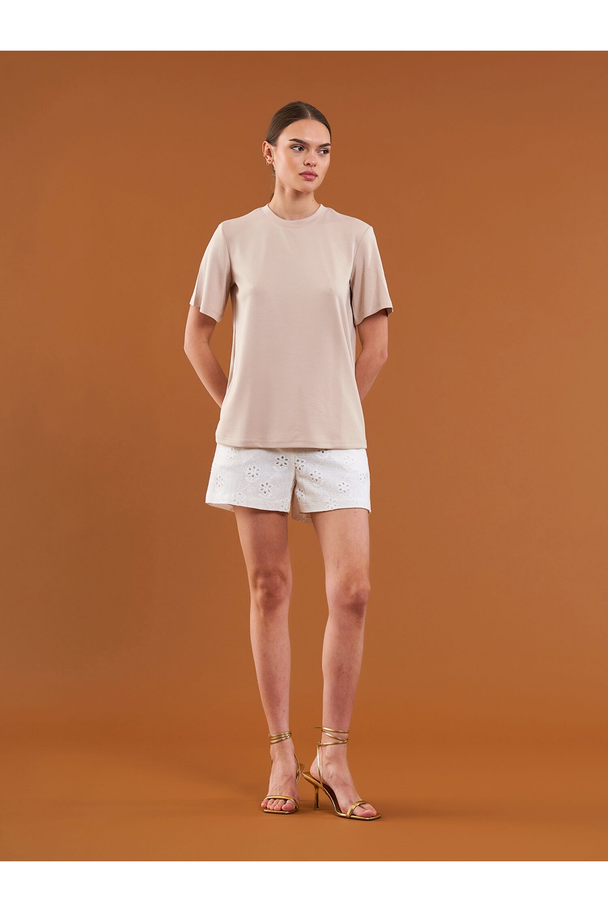 050733 Bisiklet Yaka Oversize T-Shirt