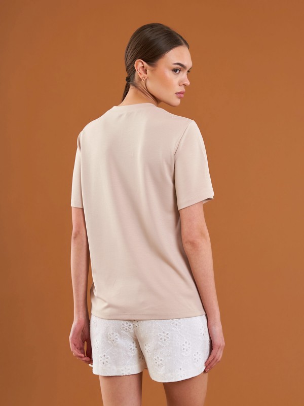 050733 Bisiklet Yaka Oversize T-Shirt