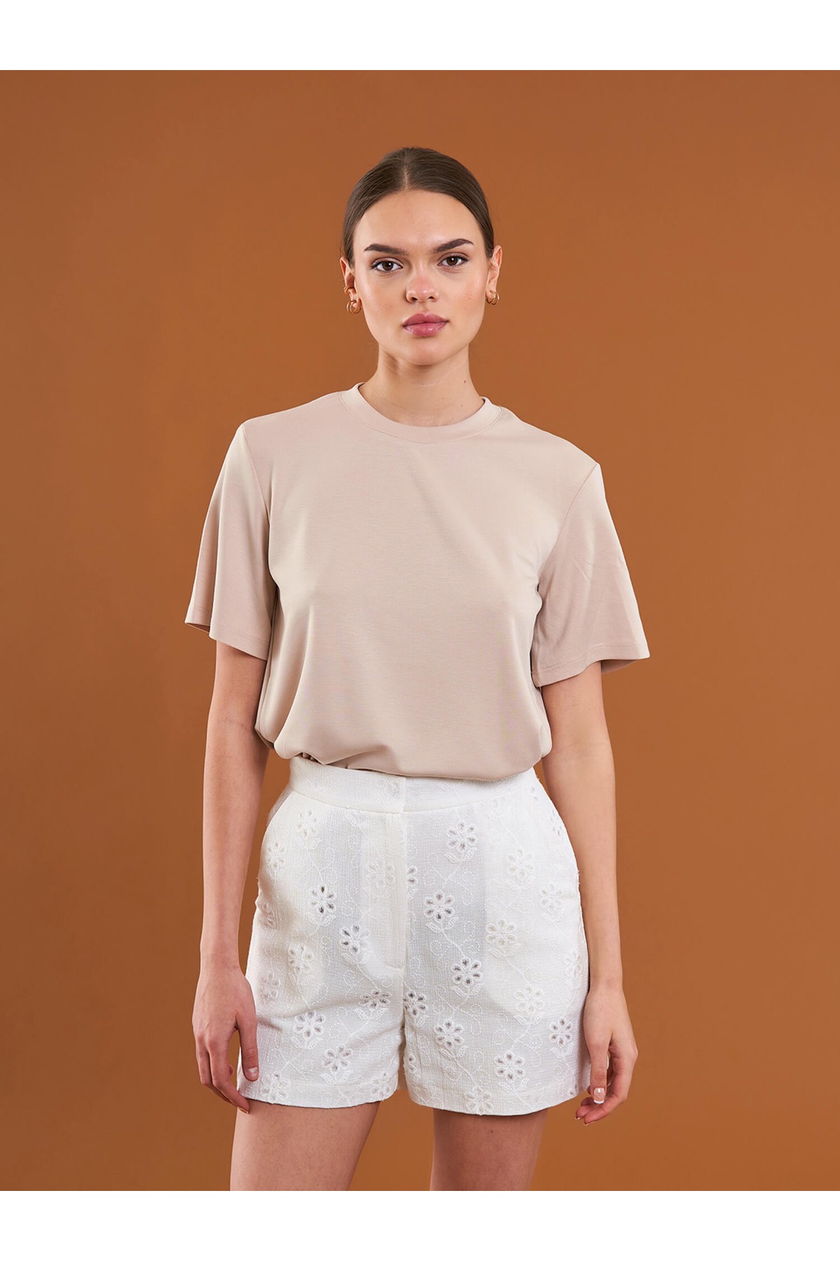 050733 Bisiklet Yaka Oversize T-Shirt