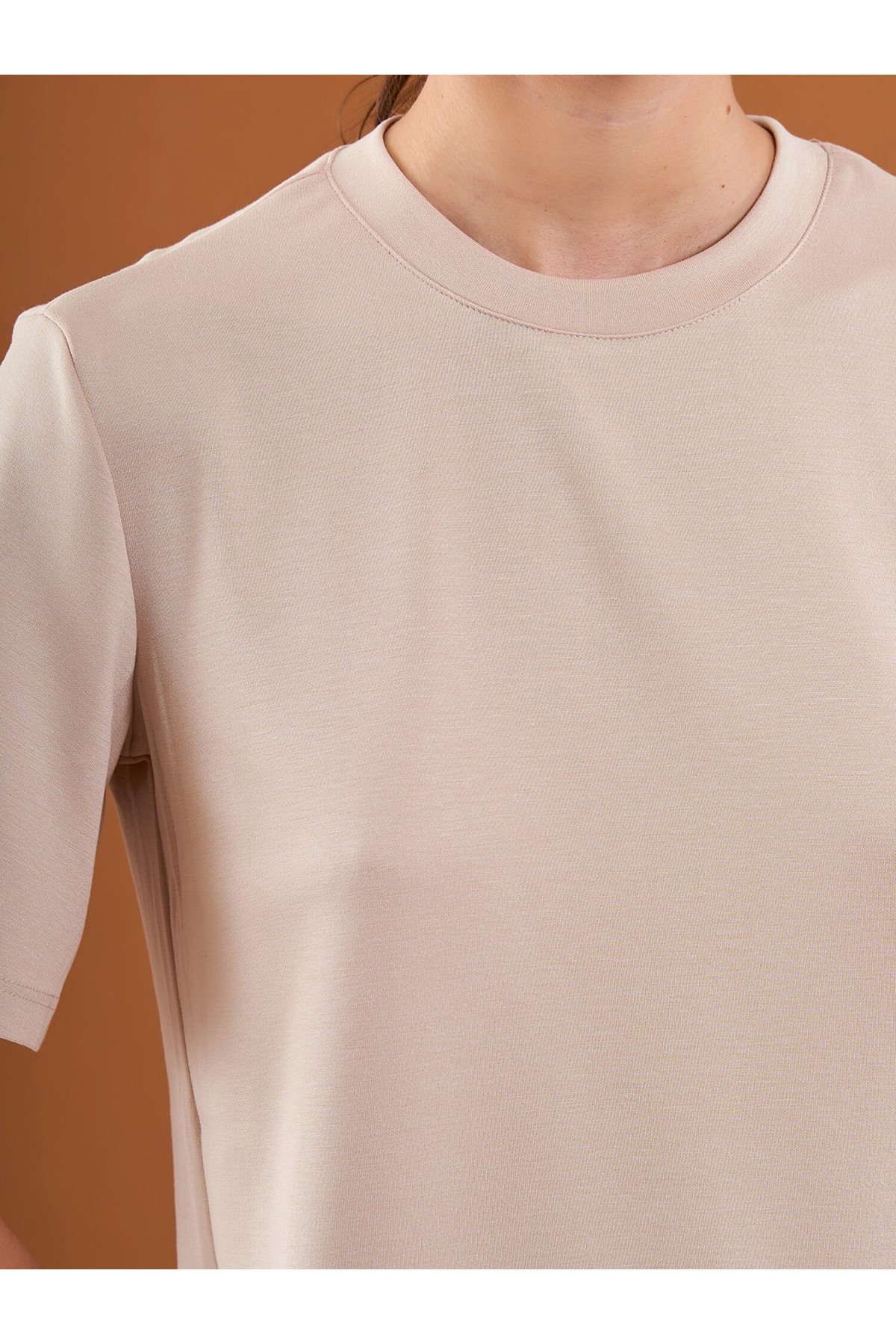 050733 Bisiklet Yaka Oversize T-Shirt