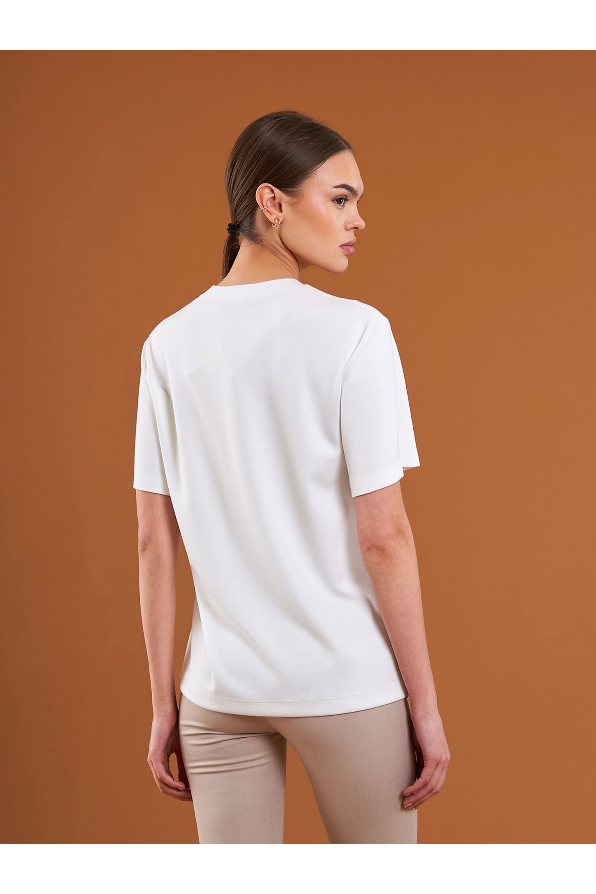 050733 Bisiklet Yaka Oversize T-Shirt