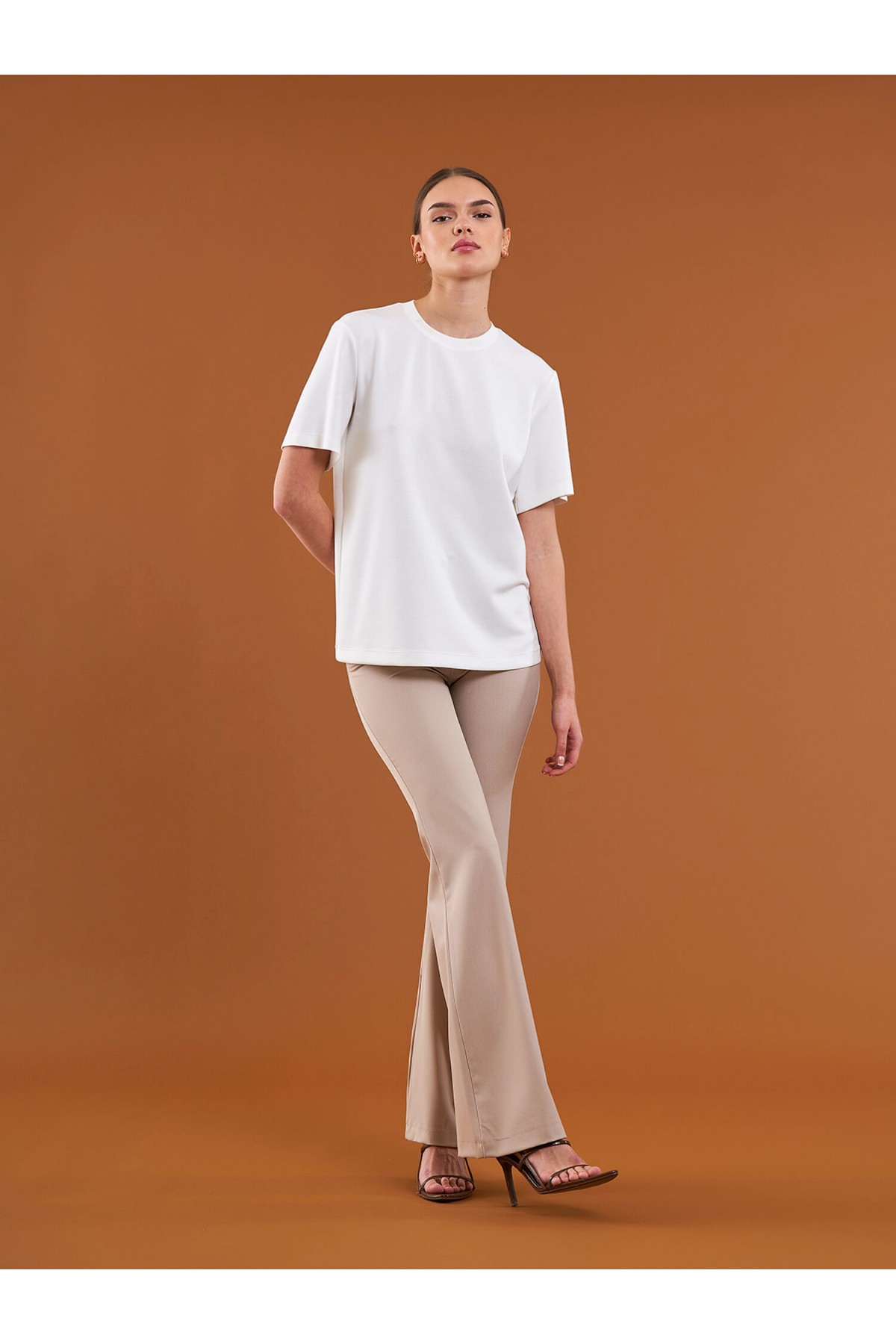050733 Bisiklet Yaka Oversize T-Shirt
