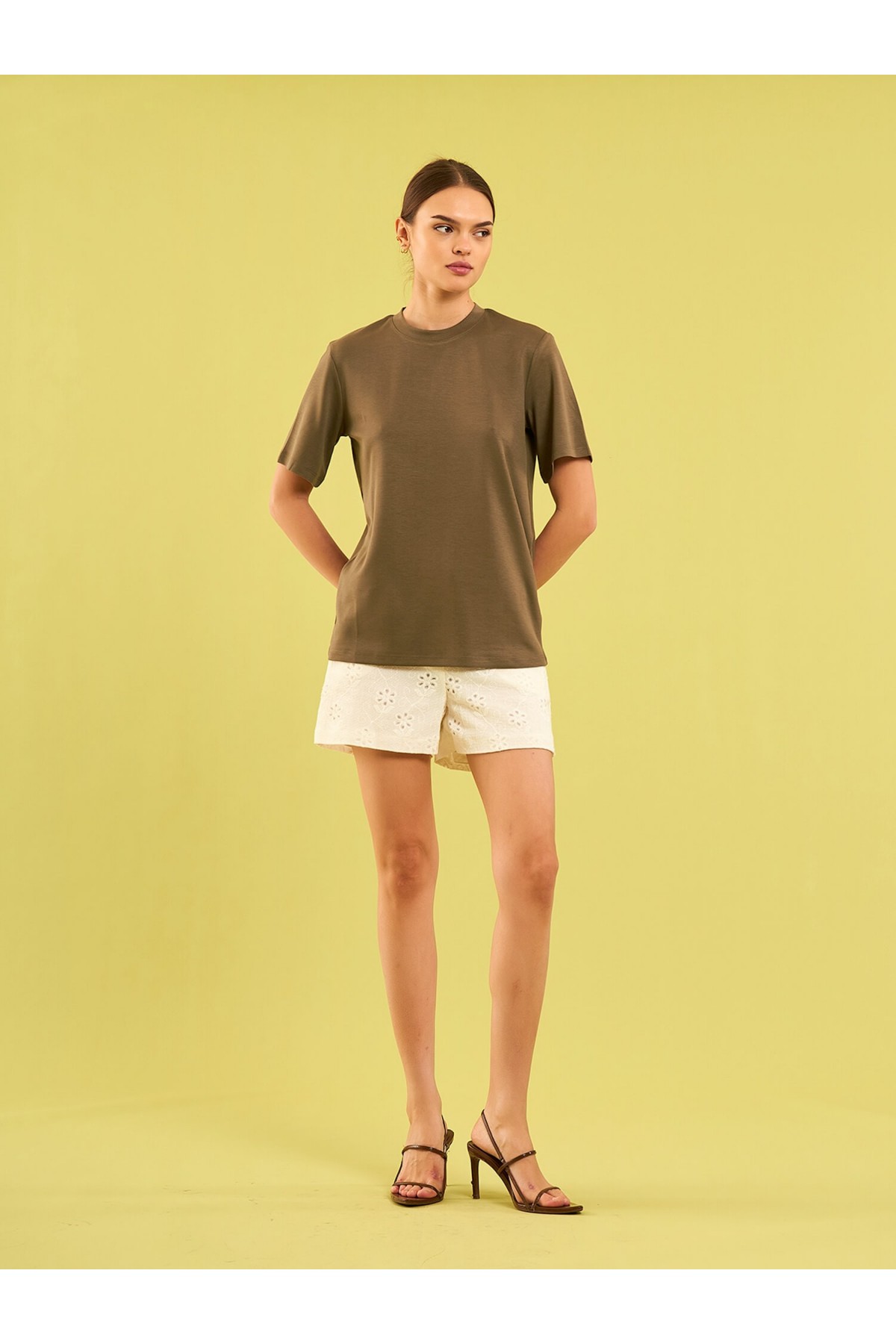 050733 Bisiklet Yaka Oversize T-Shirt