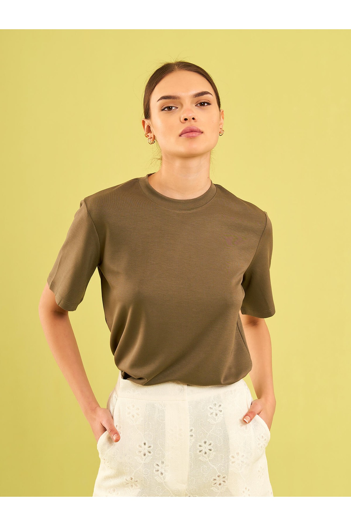 050733 Bisiklet Yaka Oversize T-Shirt