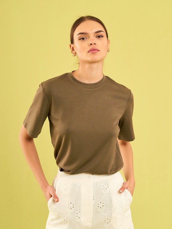 050733 Bisiklet Yaka Oversize T-Shirt