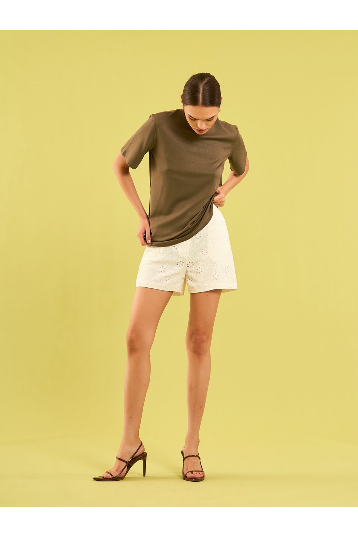 050733 Bisiklet Yaka Oversize T-Shirt