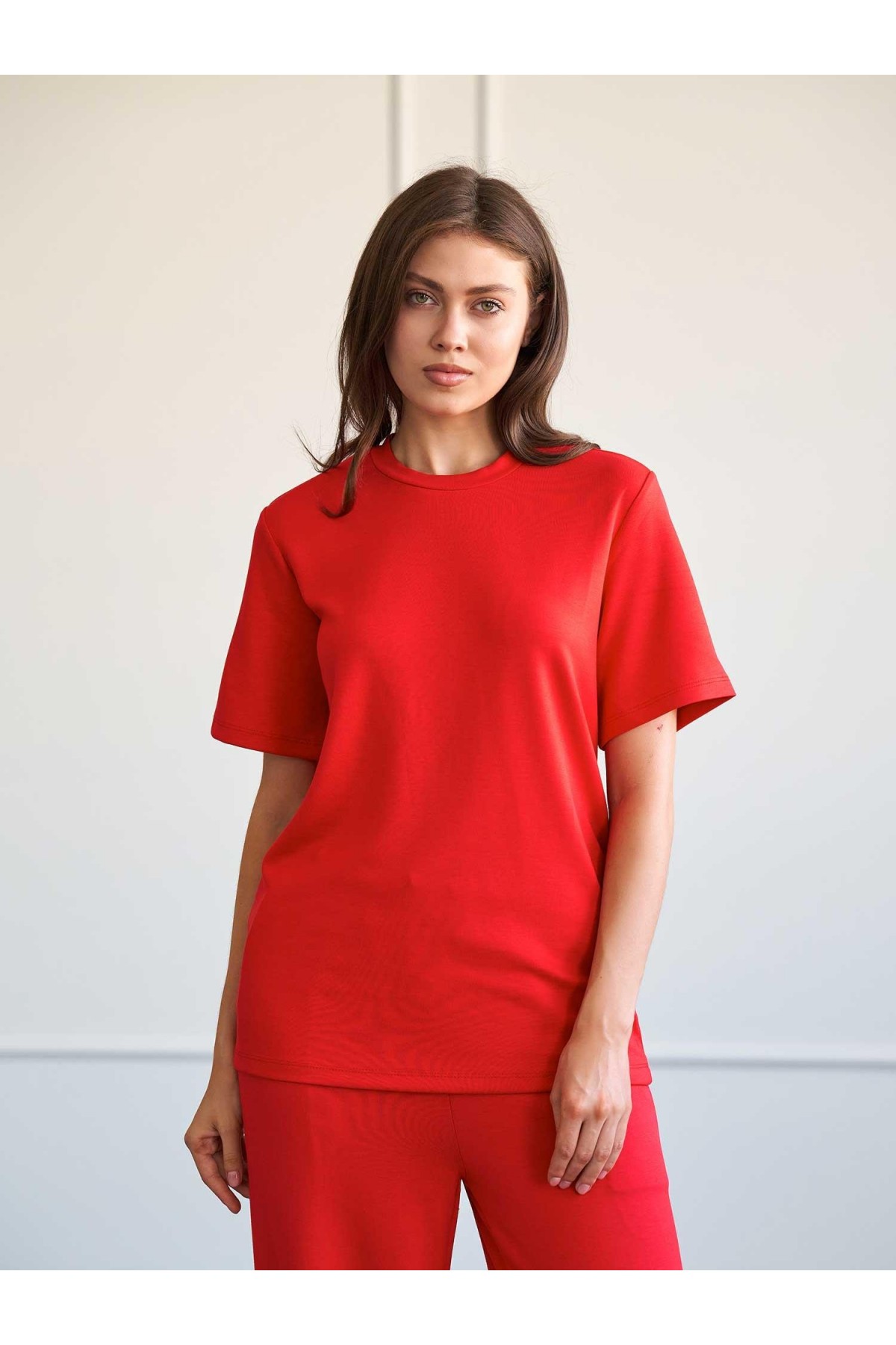050733 Bisiklet Yaka Oversize T-Shirt