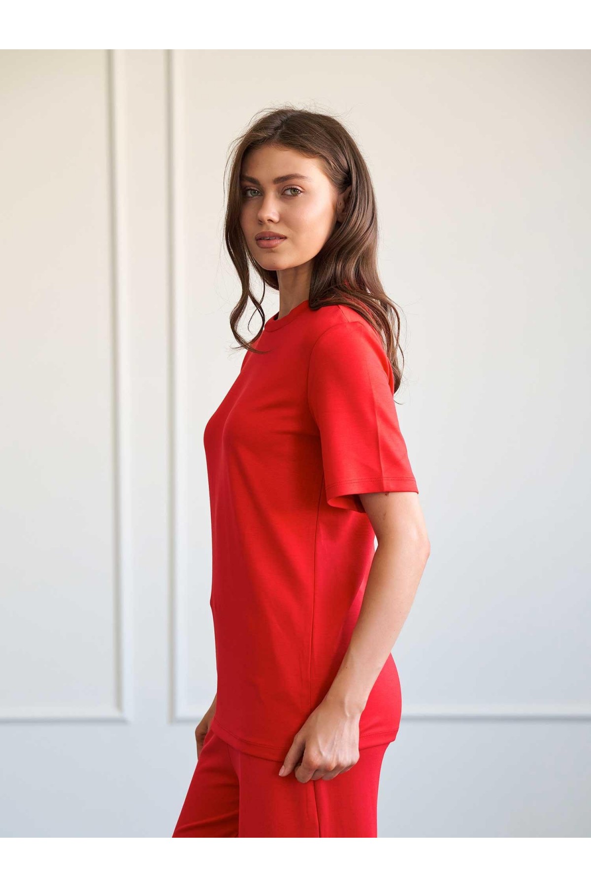 050733 Bisiklet Yaka Oversize T-Shirt
