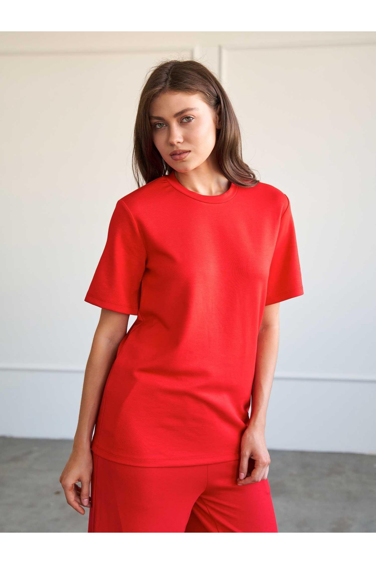 050733 Bisiklet Yaka Oversize T-Shirt