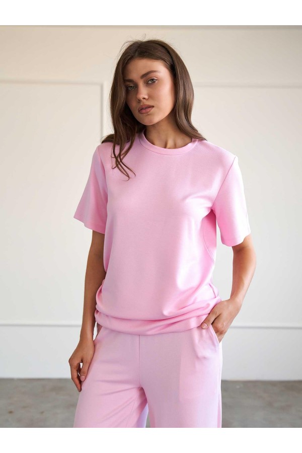 050733 Bisiklet Yaka Oversize T-Shirt