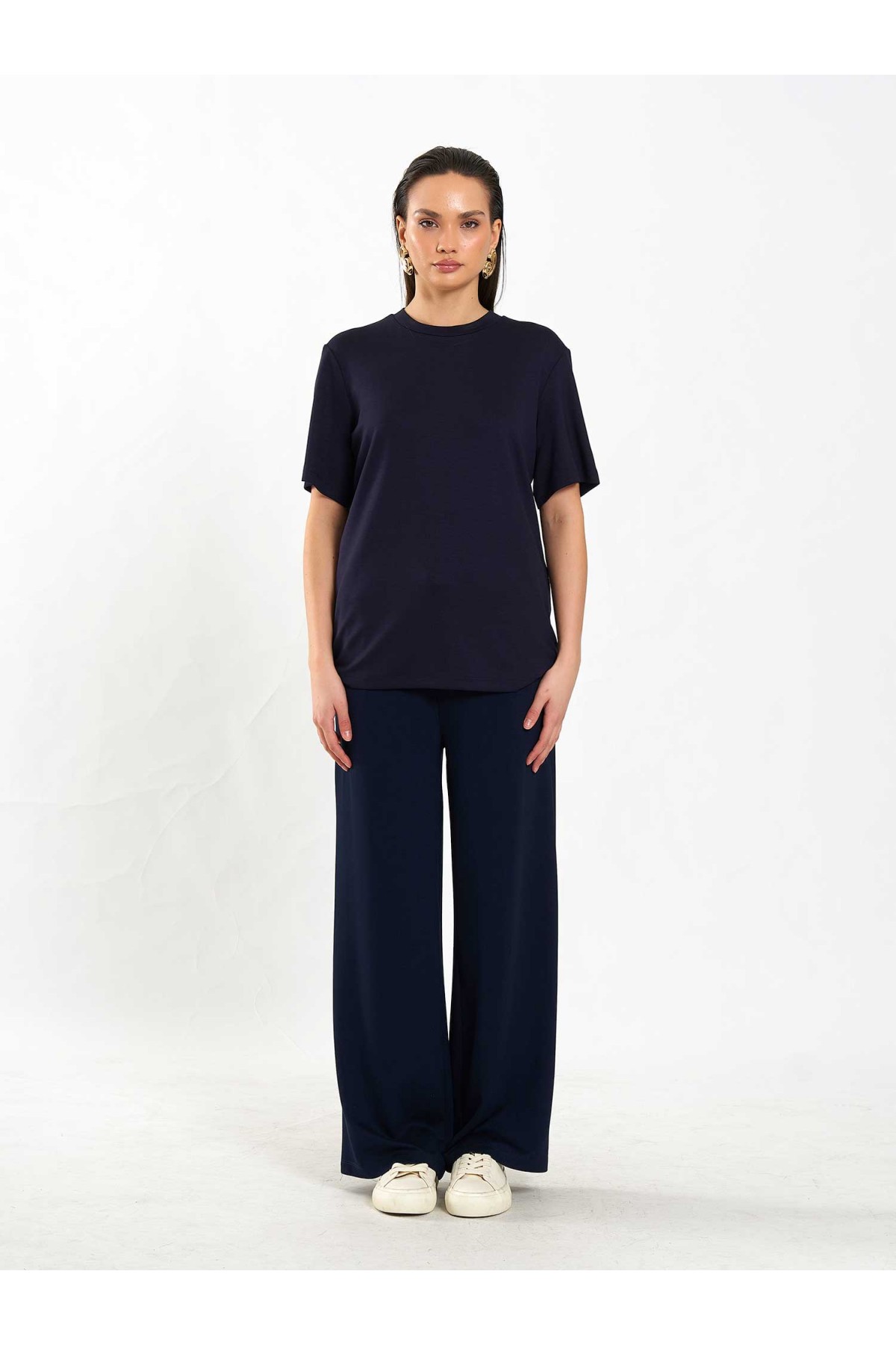 050733 Bisiklet Yaka Oversize T-Shirt