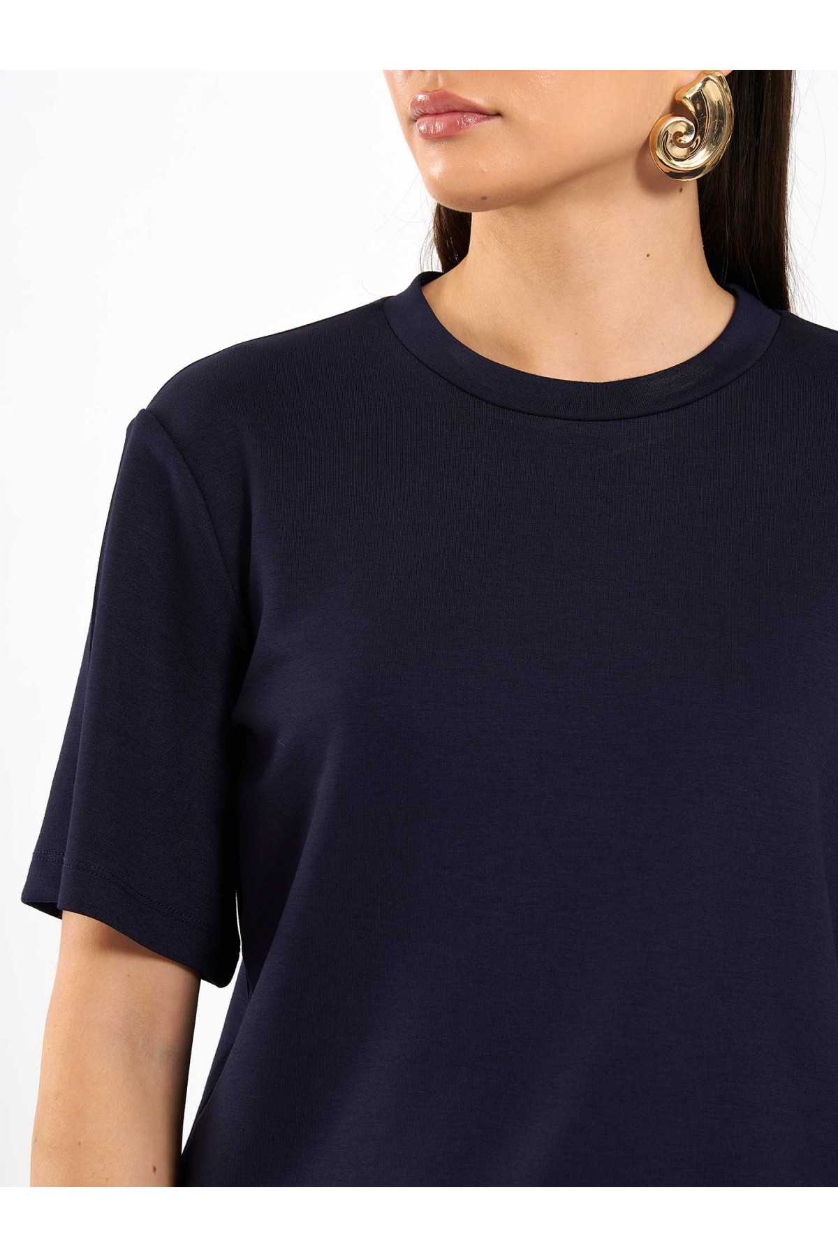 050733 Bisiklet Yaka Oversize T-Shirt