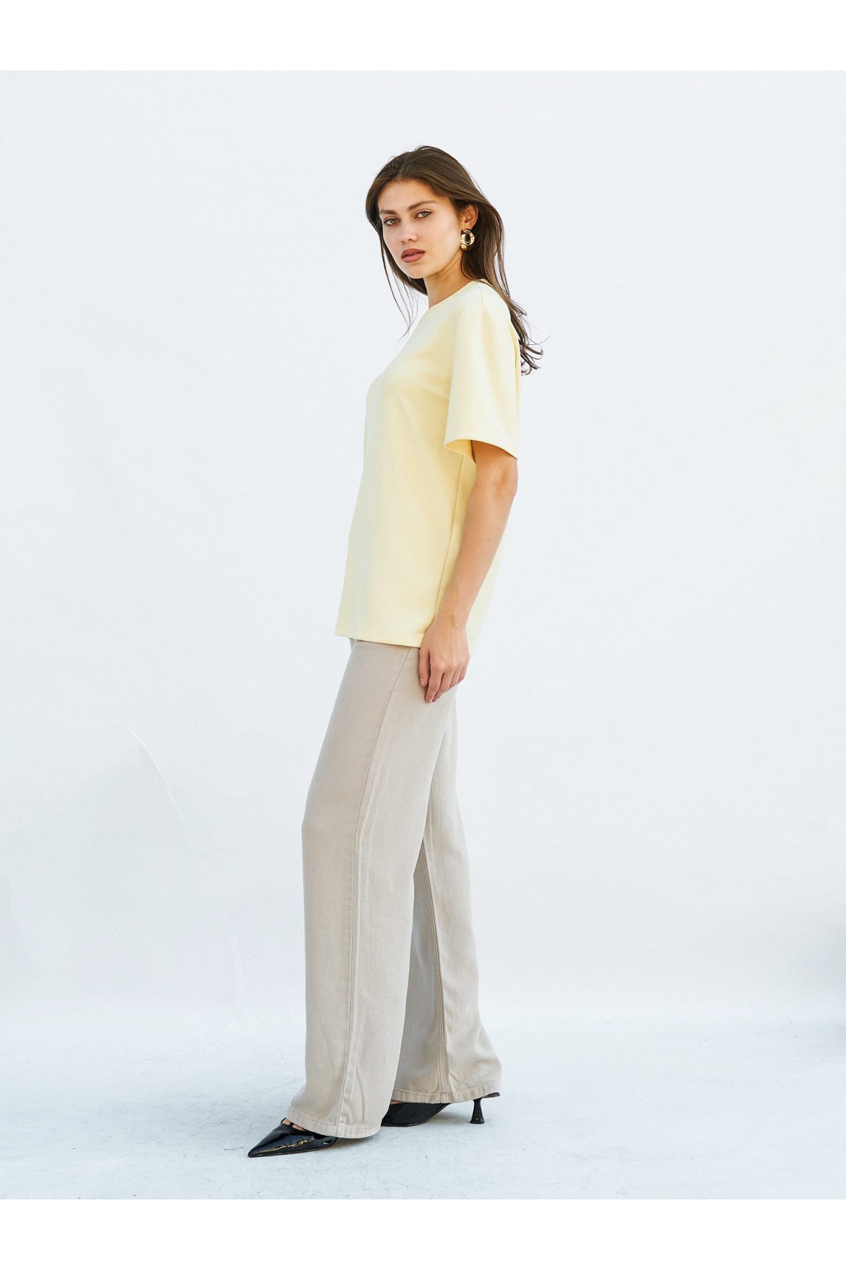 050733 Bisiklet Yaka Oversize T-Shirt