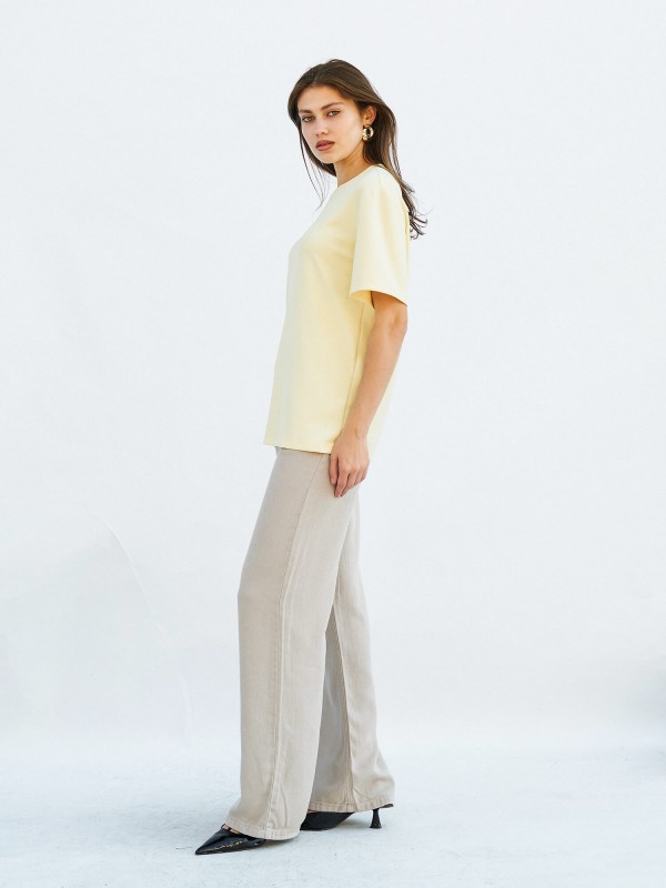 050733 Bisiklet Yaka Oversize T-Shirt