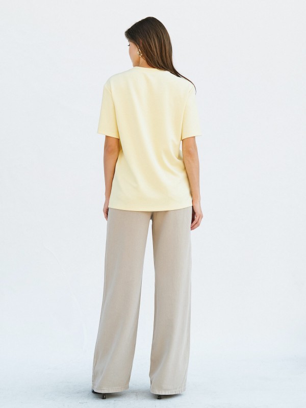 050733 Bisiklet Yaka Oversize T-Shirt