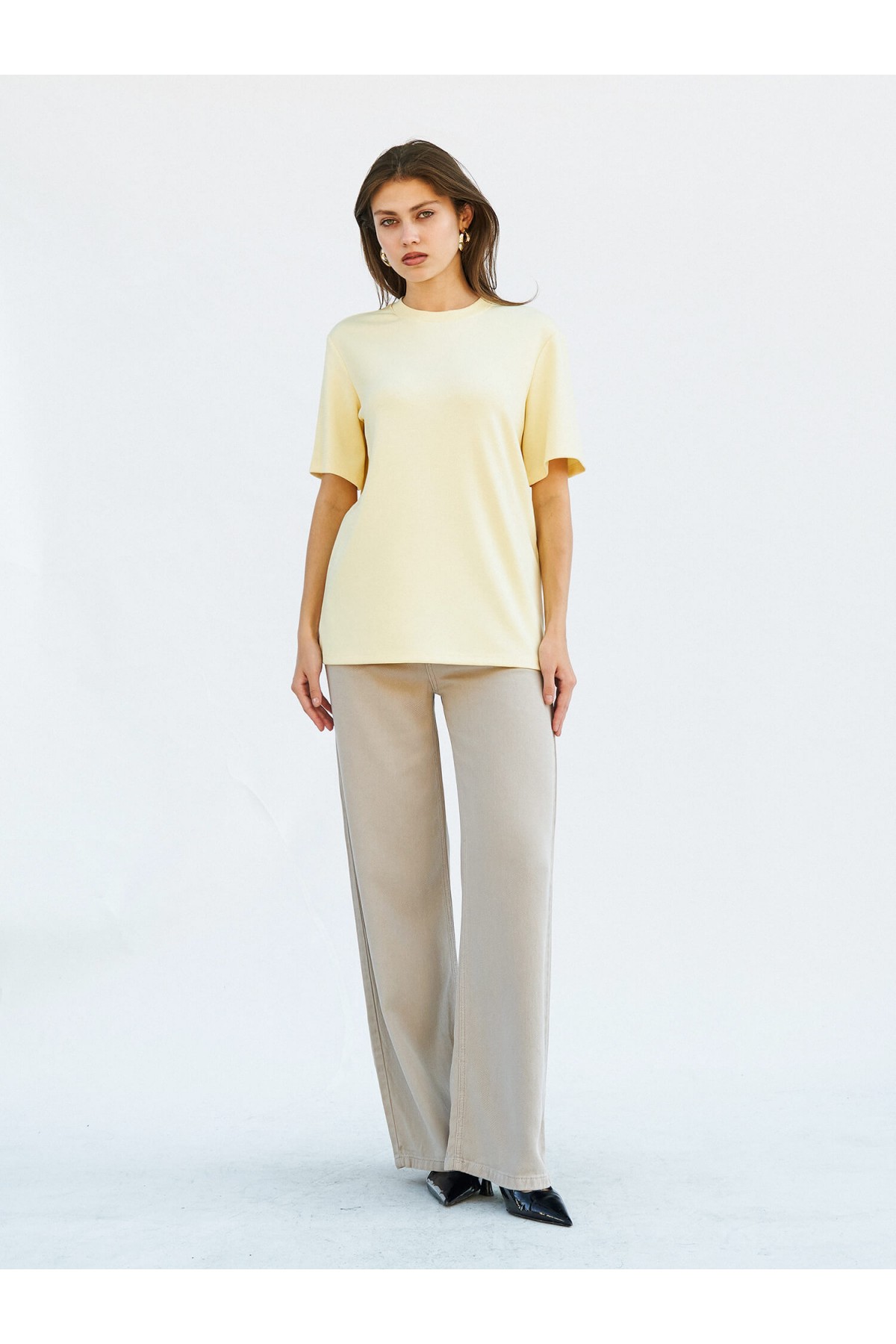 050733 Bisiklet Yaka Oversize T-Shirt