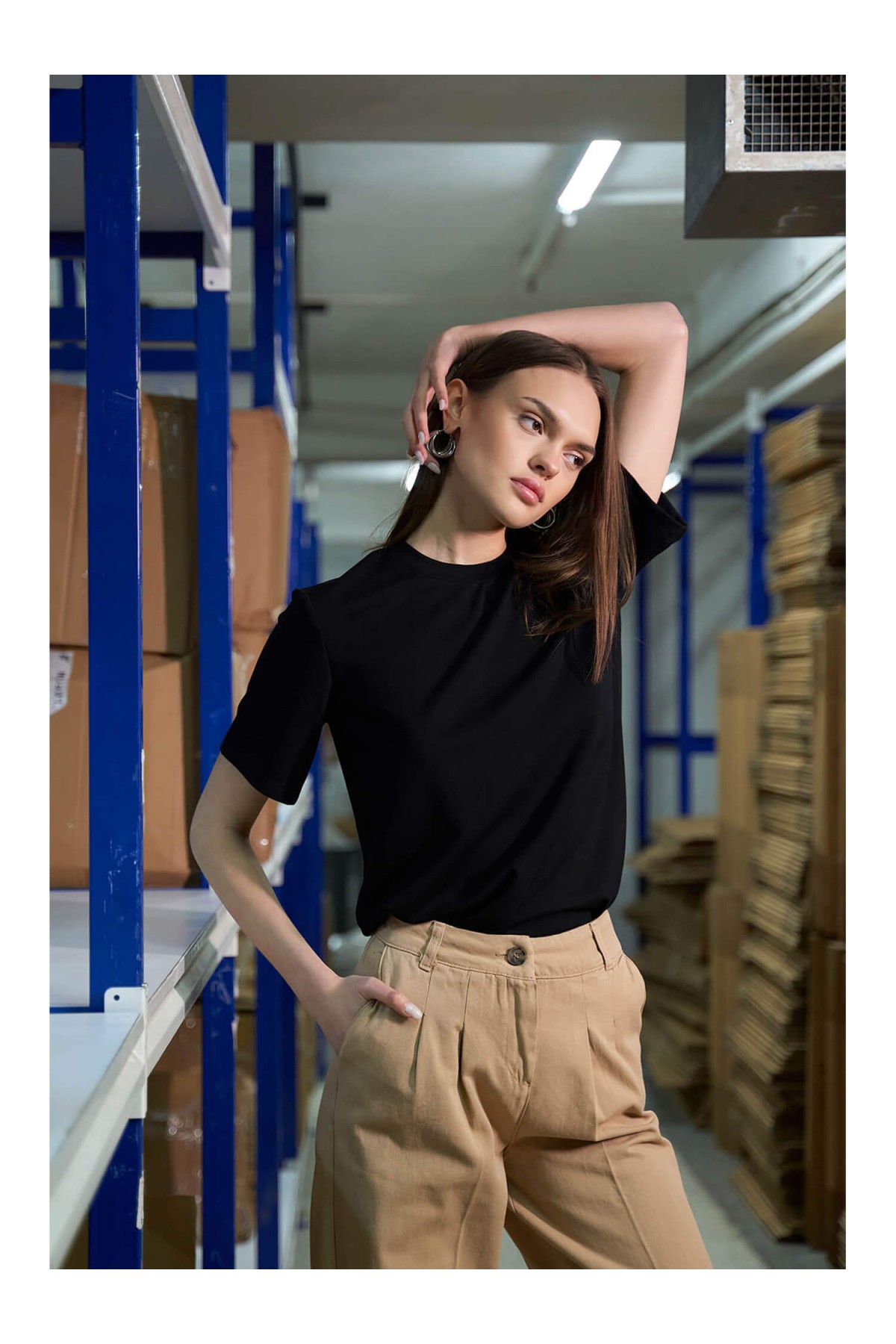 050733 Bisiklet Yaka Oversize T-Shirt