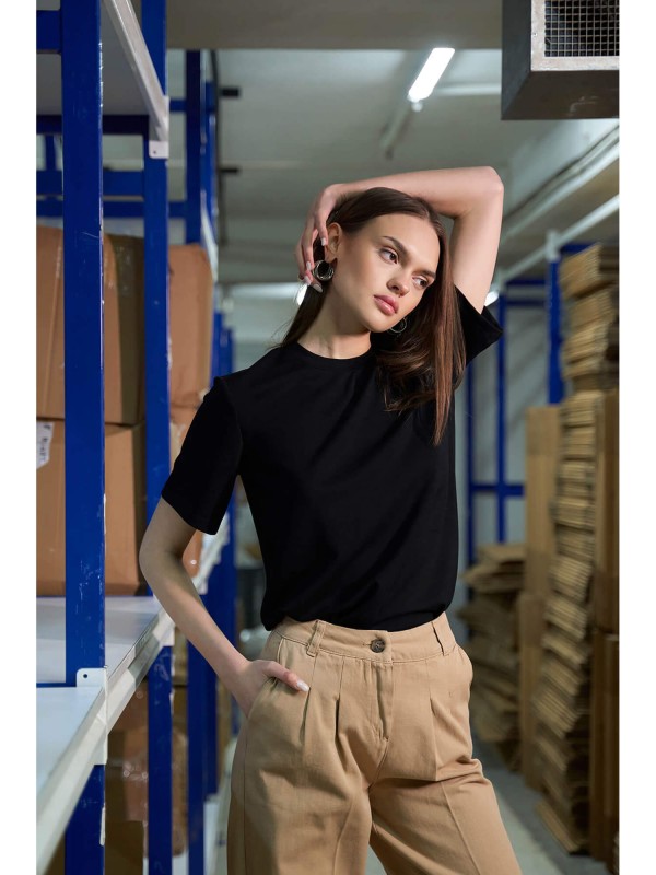 050733 Bisiklet Yaka Oversize T-Shirt