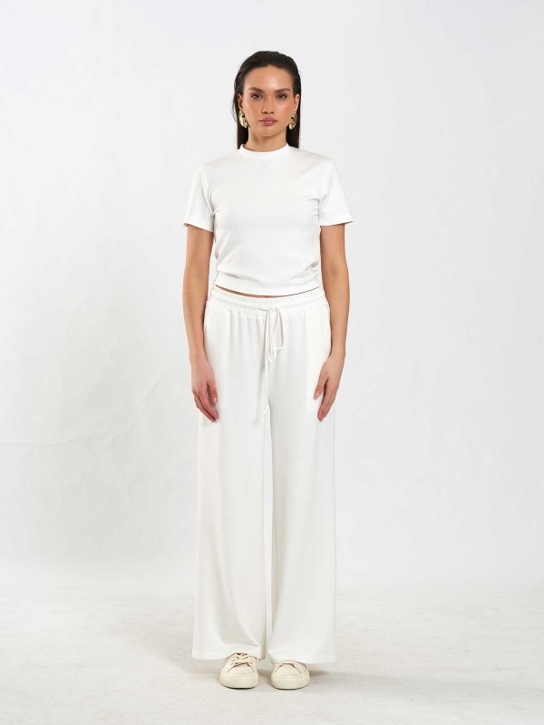050734 Bisiklet Yaka Crop T-Shirt