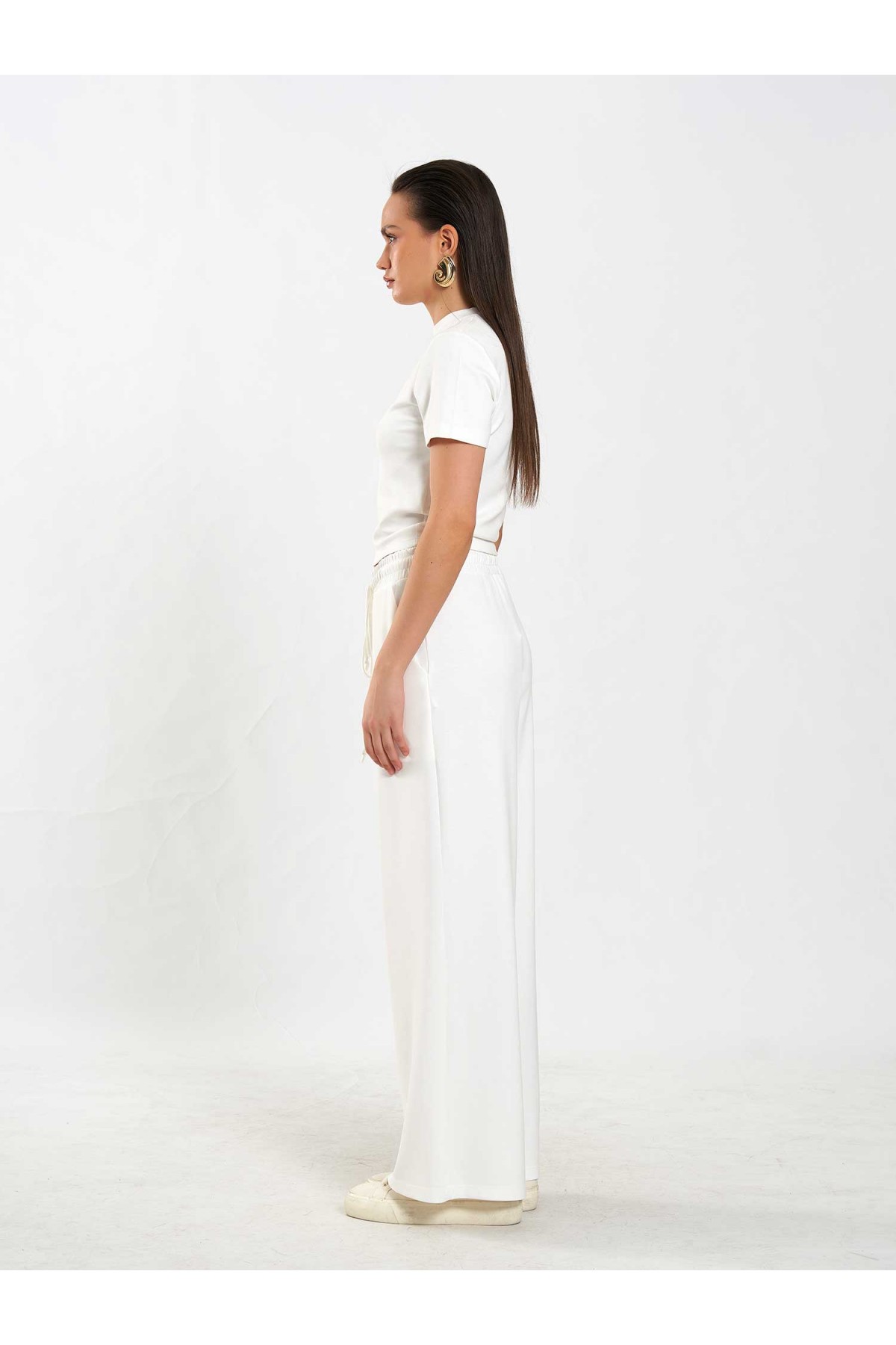 050734 Bisiklet Yaka Crop T-Shirt