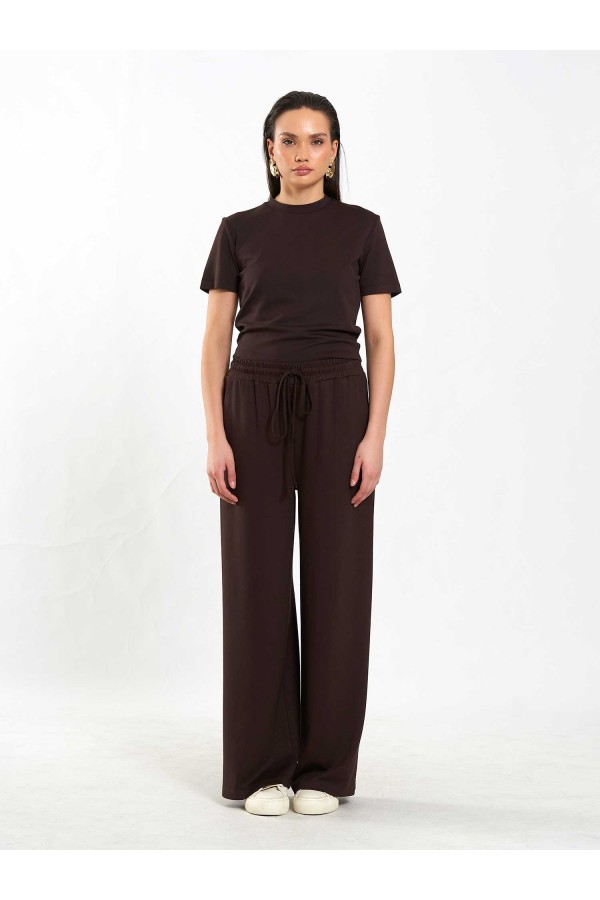 050734 Bisiklet Yaka Crop T-Shirt