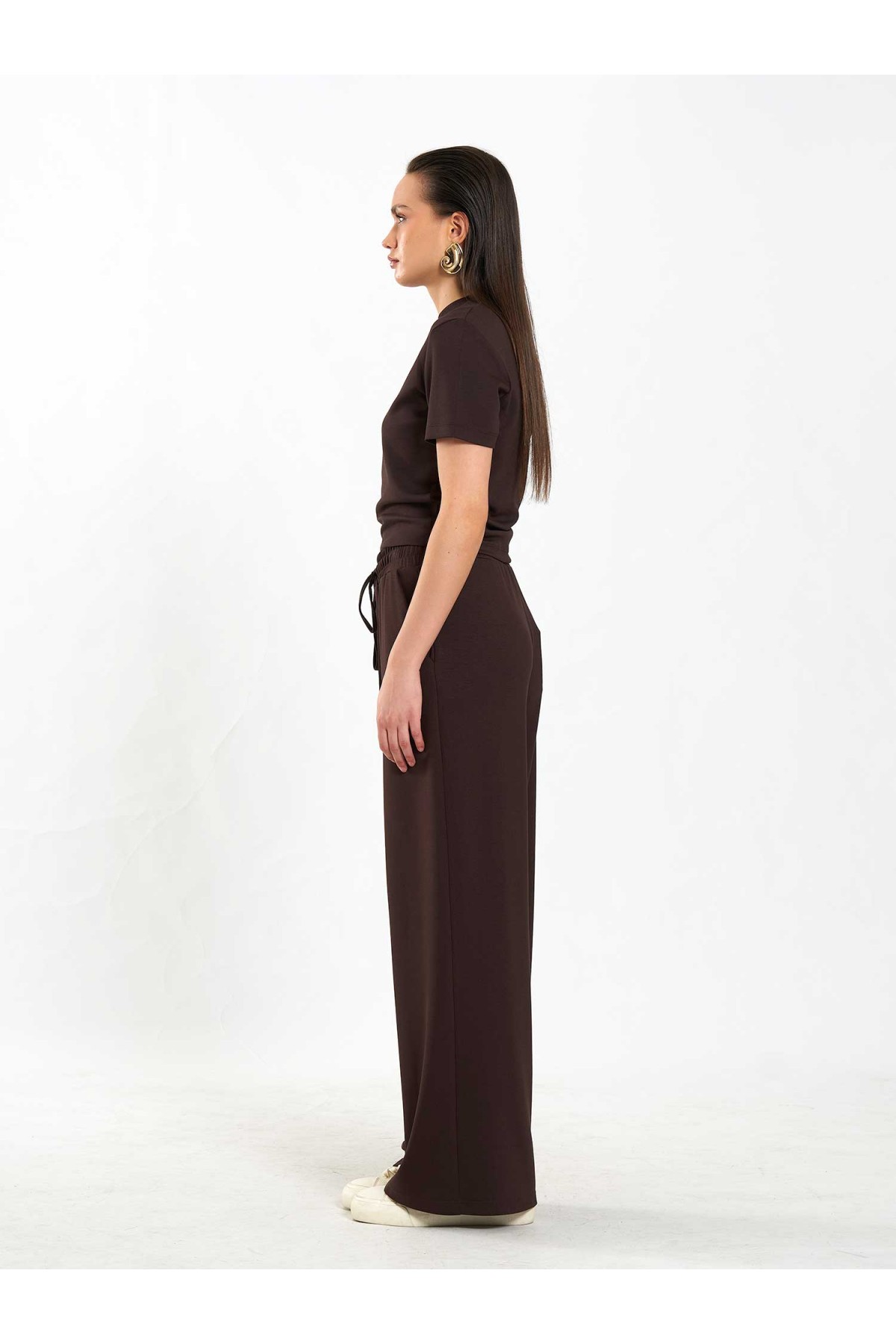 050734 Bisiklet Yaka Crop T-Shirt