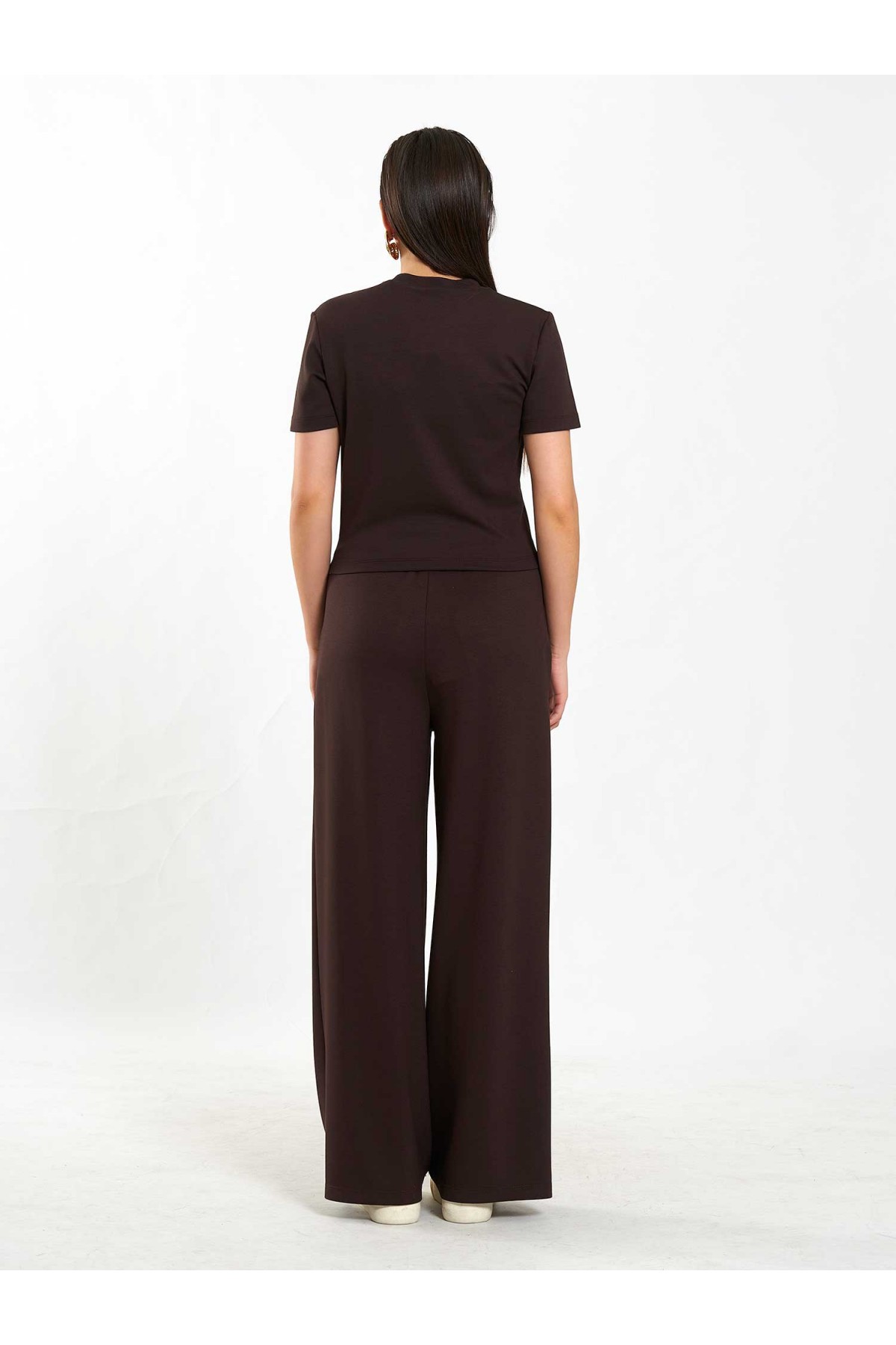050734 Bisiklet Yaka Crop T-Shirt