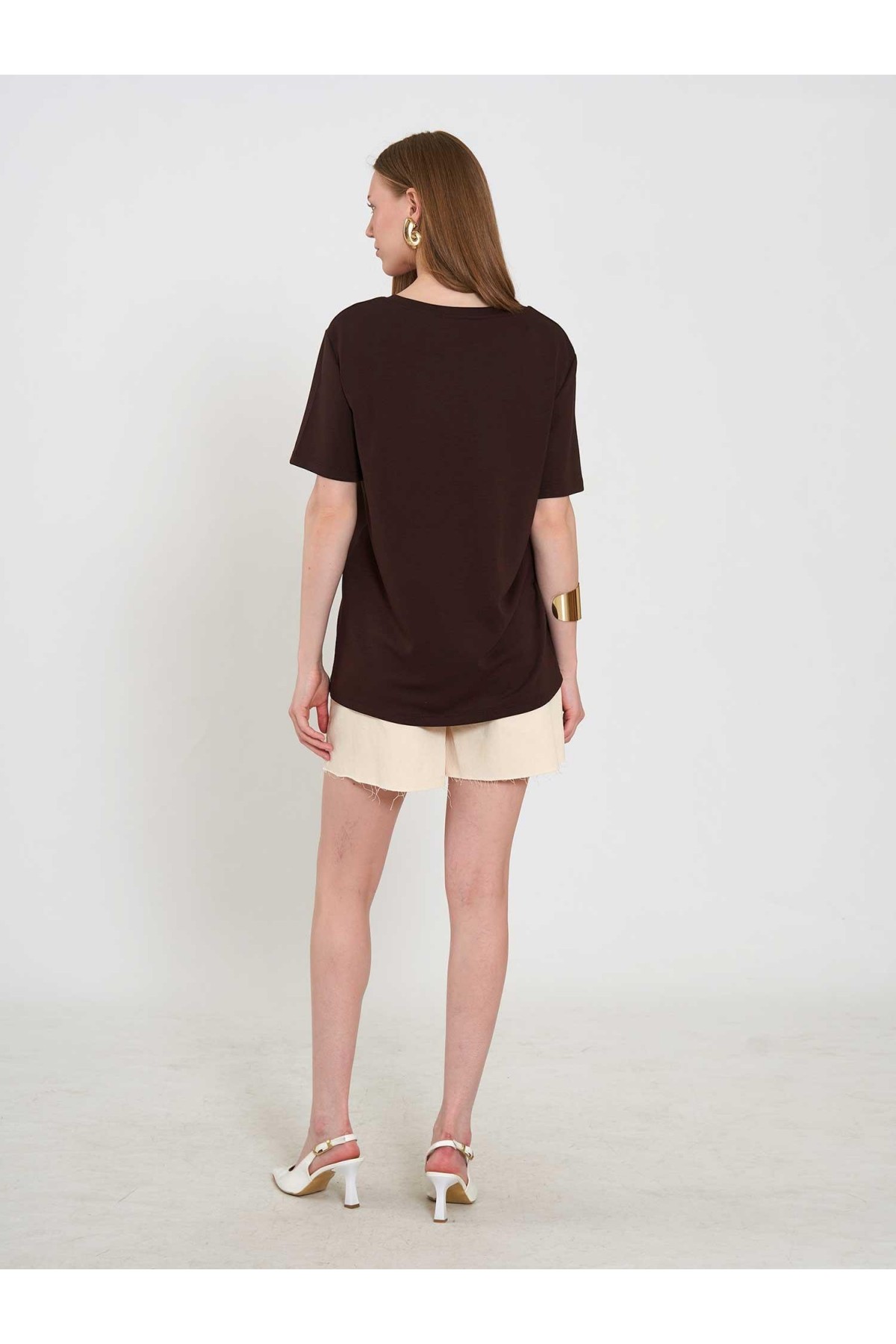 050736 V Yaka Örme T-Shirt