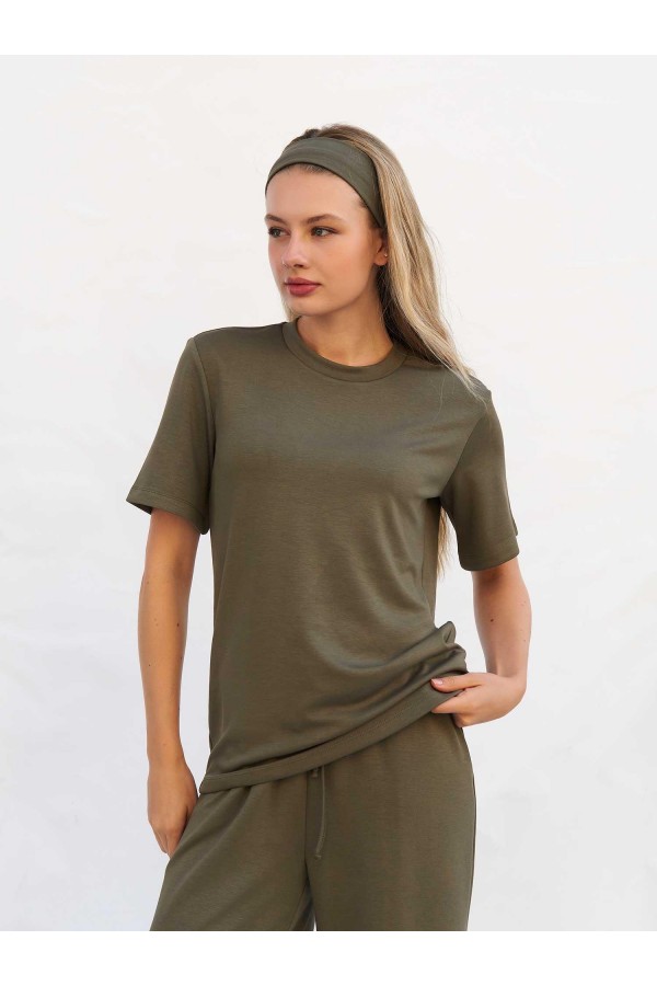 050803 Bisiklet Yaka Oversize T-shirt