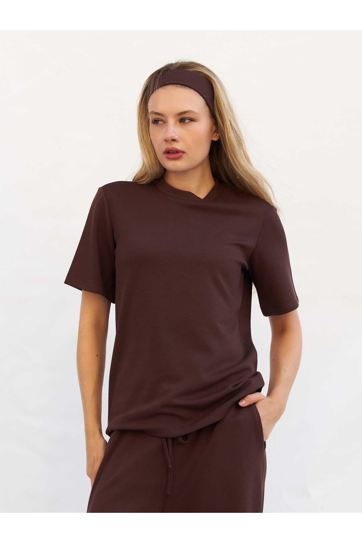 050803 Bisiklet Yaka Oversize T-shirt
