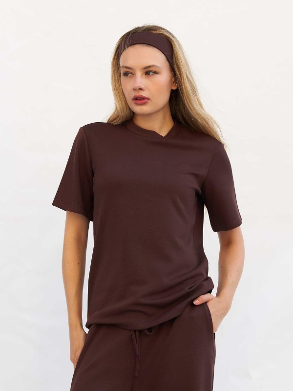 050803 Bisiklet Yaka Oversize T-shirt