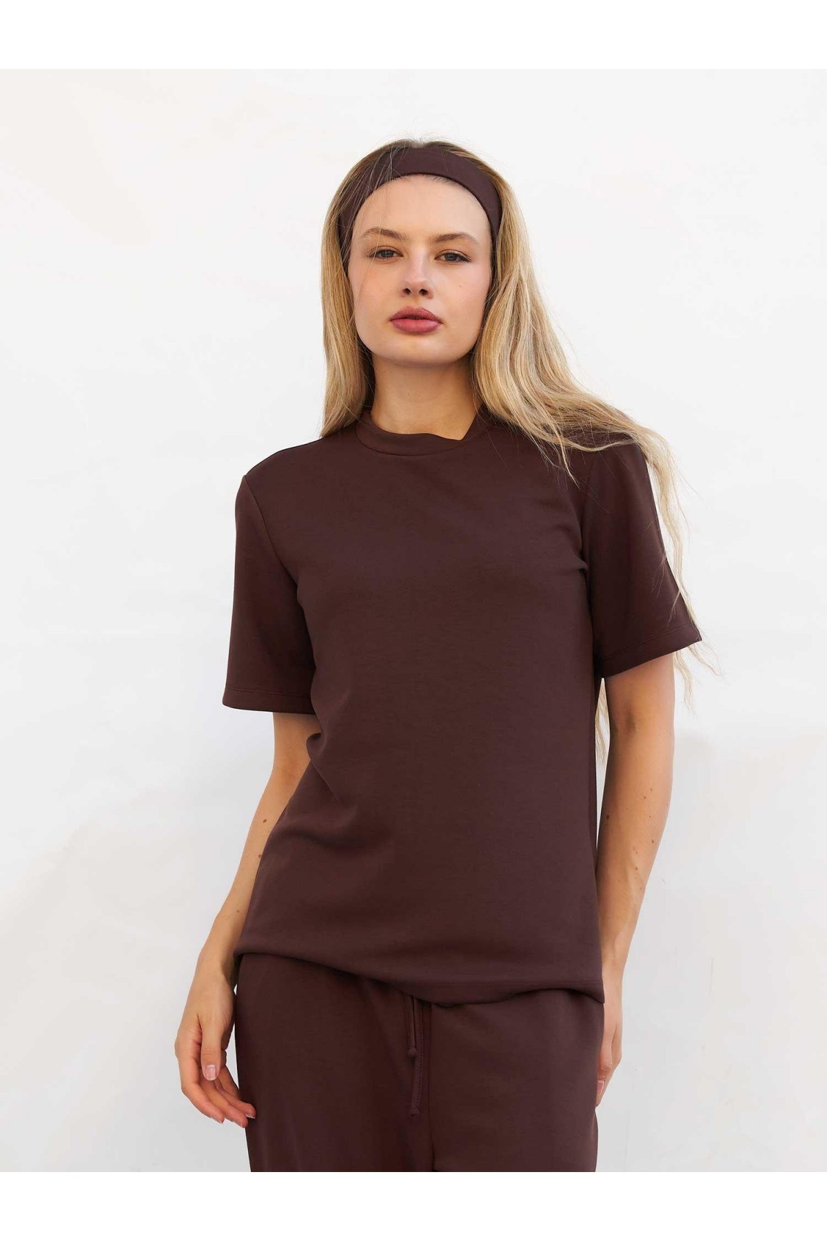 050803 Bisiklet Yaka Oversize T-shirt