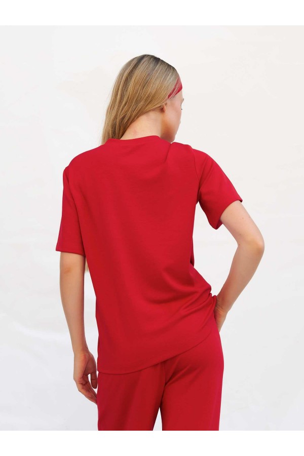 050803 Bisiklet Yaka Oversize T-shirt