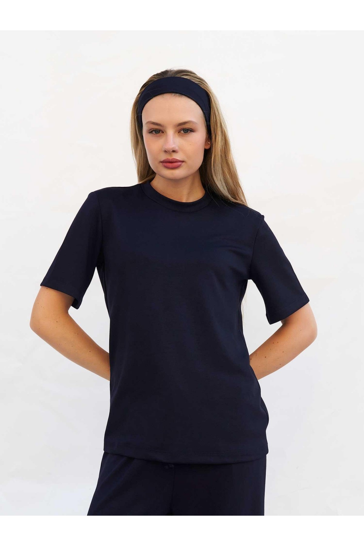 050803 Bisiklet Yaka Oversize T-shirt