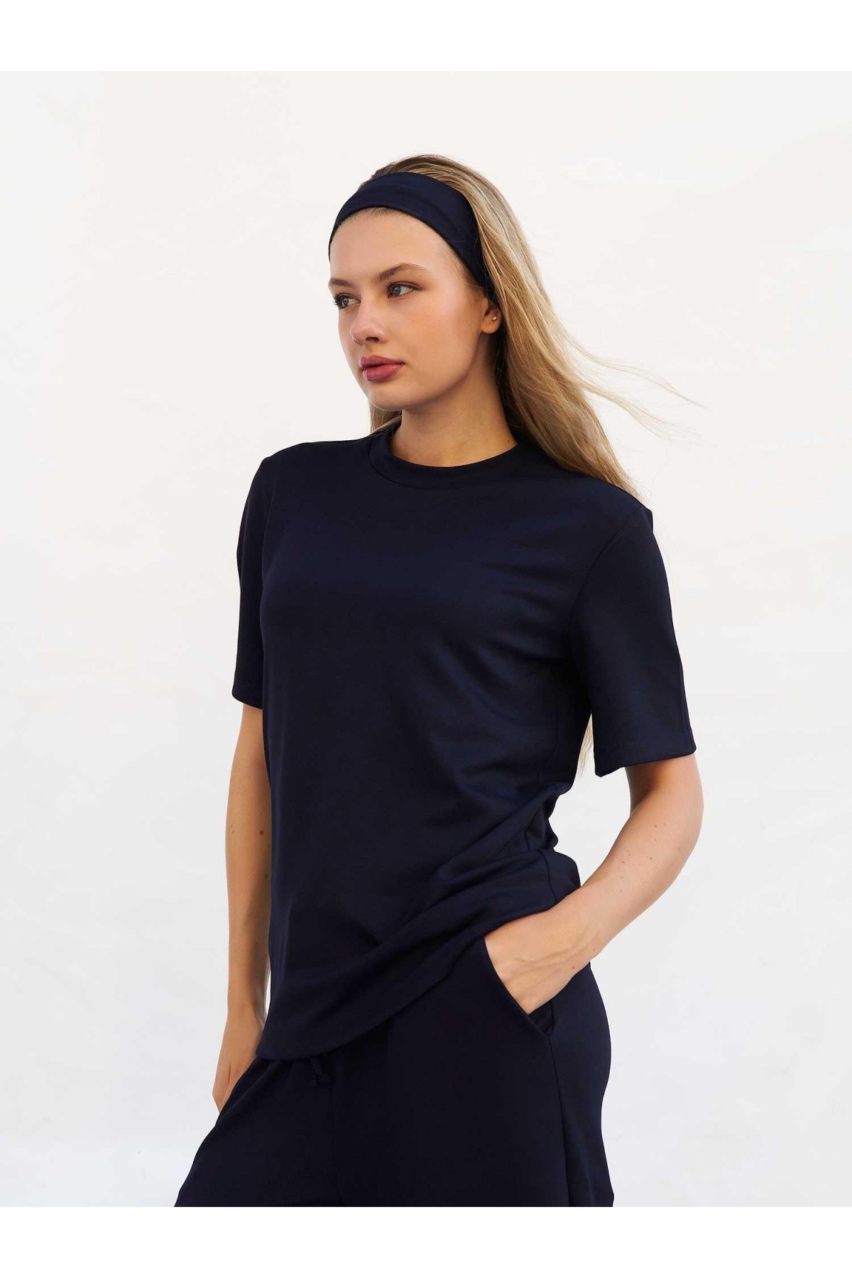 050803 Bisiklet Yaka Oversize T-shirt