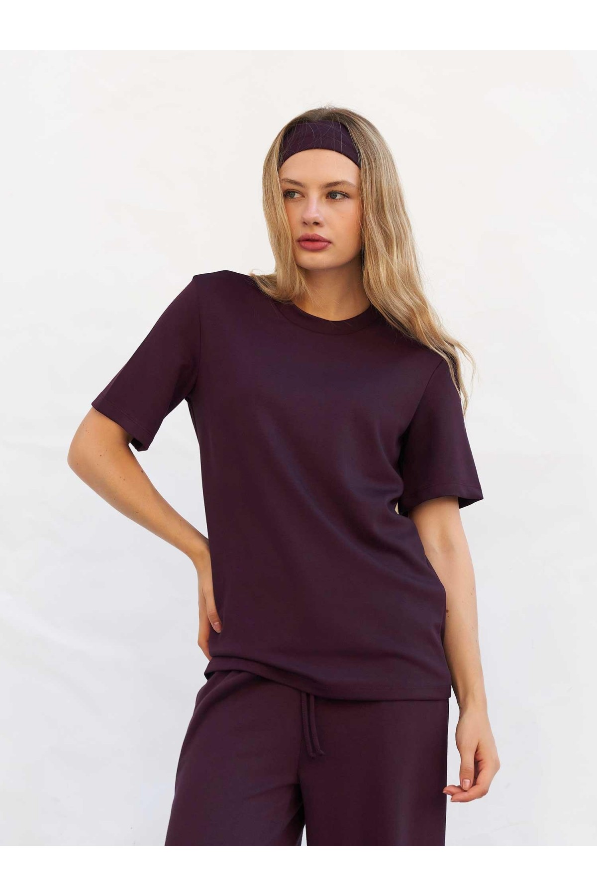 050803 Bisiklet Yaka Oversize T-shirt