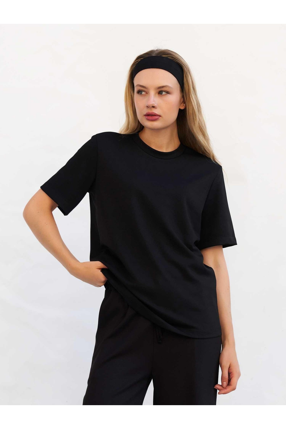 050803 Bisiklet Yaka Oversize T-shirt