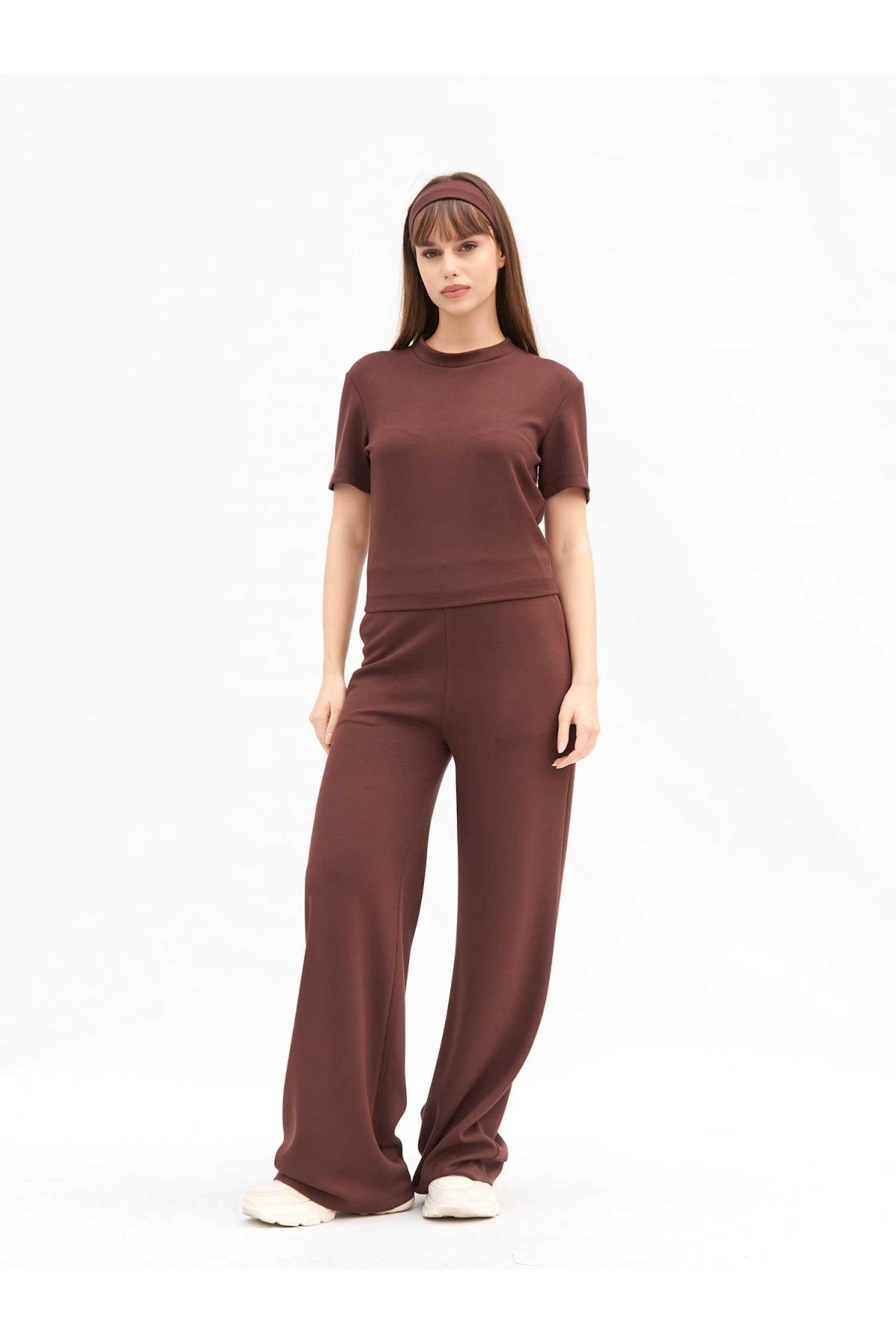 050804 Bisiklet Yaka Crop T-shirt