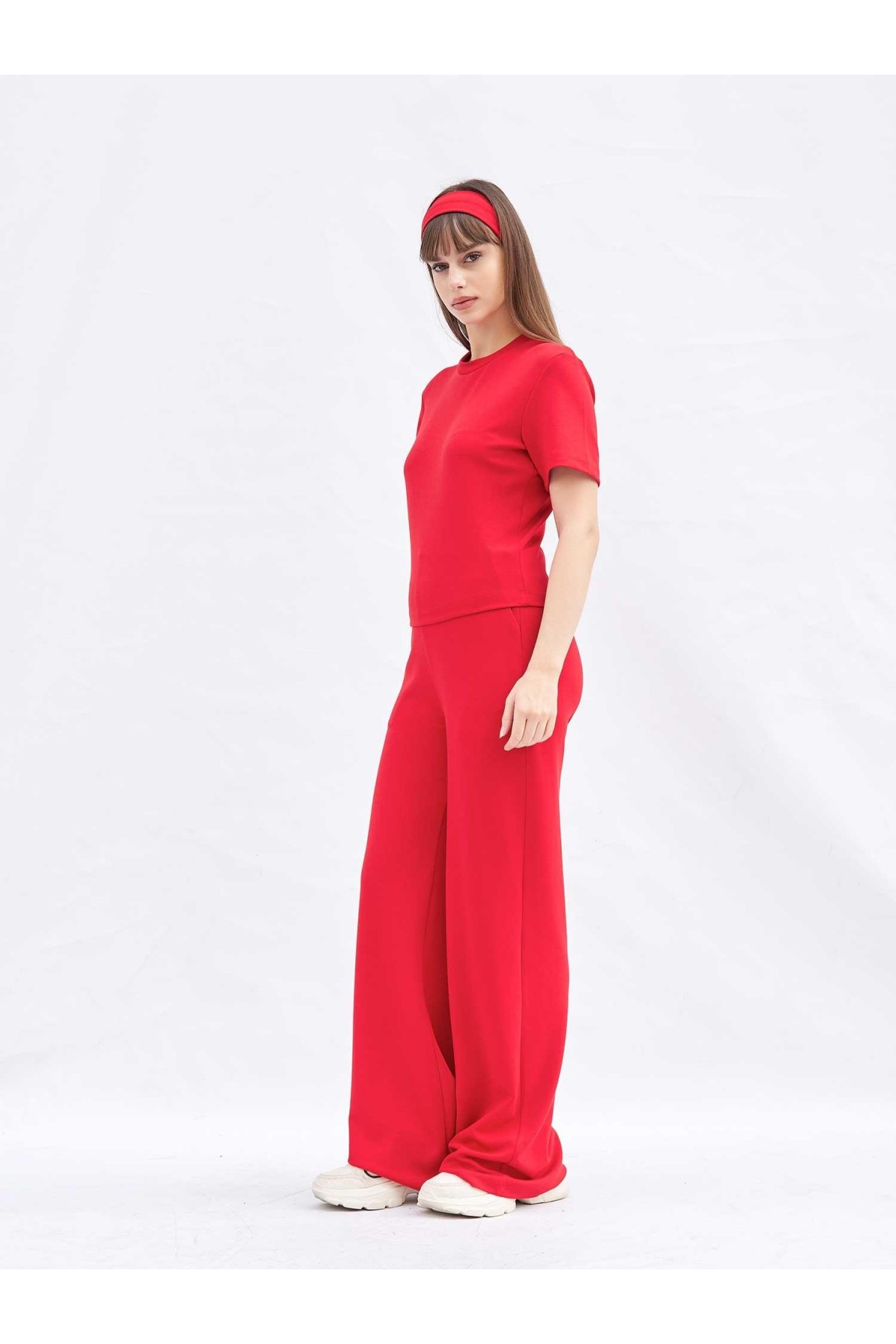 050804 Bisiklet Yaka Crop T-shirt