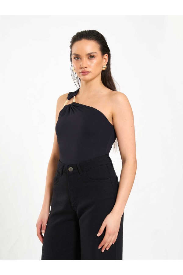 071897 Tokalı Tek Omuz BodySuit