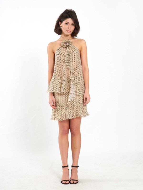 071909 Güllü Sırt Dekolteli Bluz