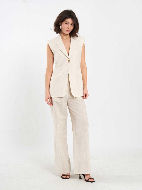 120736 Tek Düğmeli Vatkalı Yelek