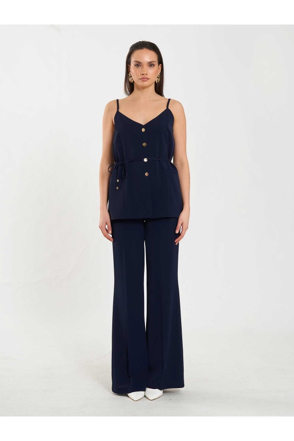 120743 V Yaka Belden Bağlamalı Yelek