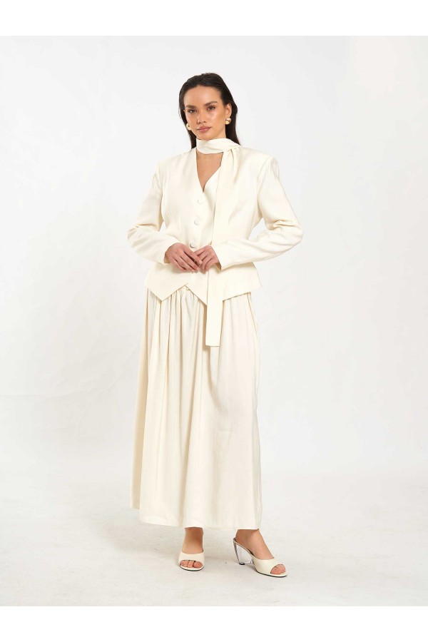 131049 V yaka Şallı Ceket