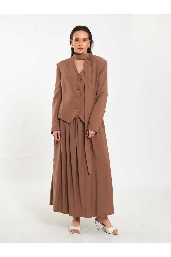 131049 V yaka Şallı Ceket