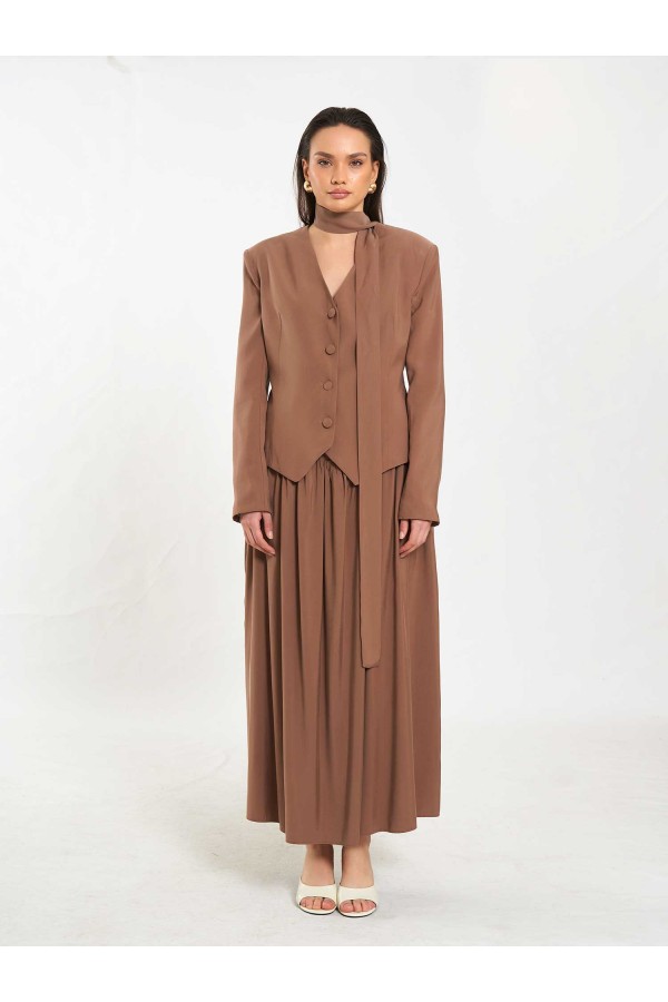 131049 V yaka Şallı Ceket