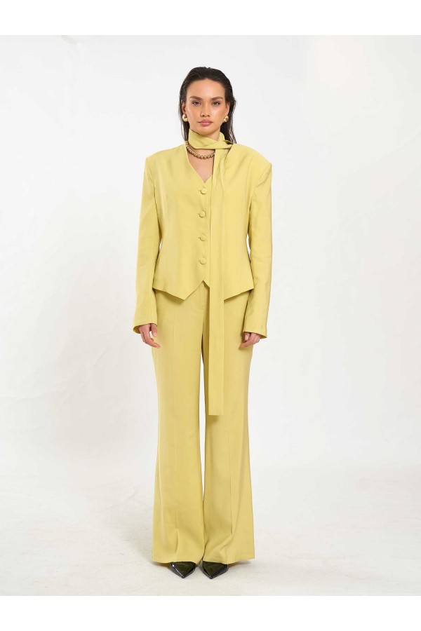 131049 V yaka Şallı Ceket