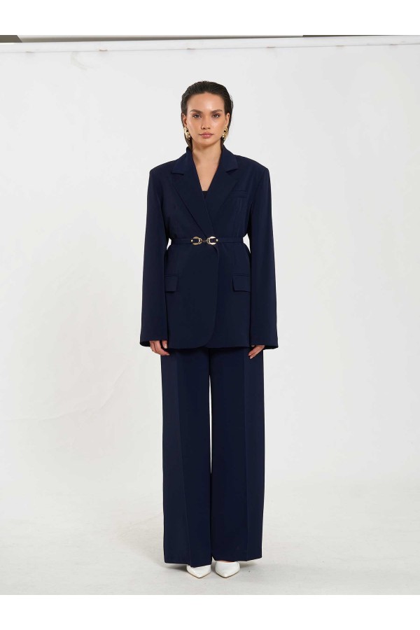 131060 Kemer Detaylı Oversize Ceket