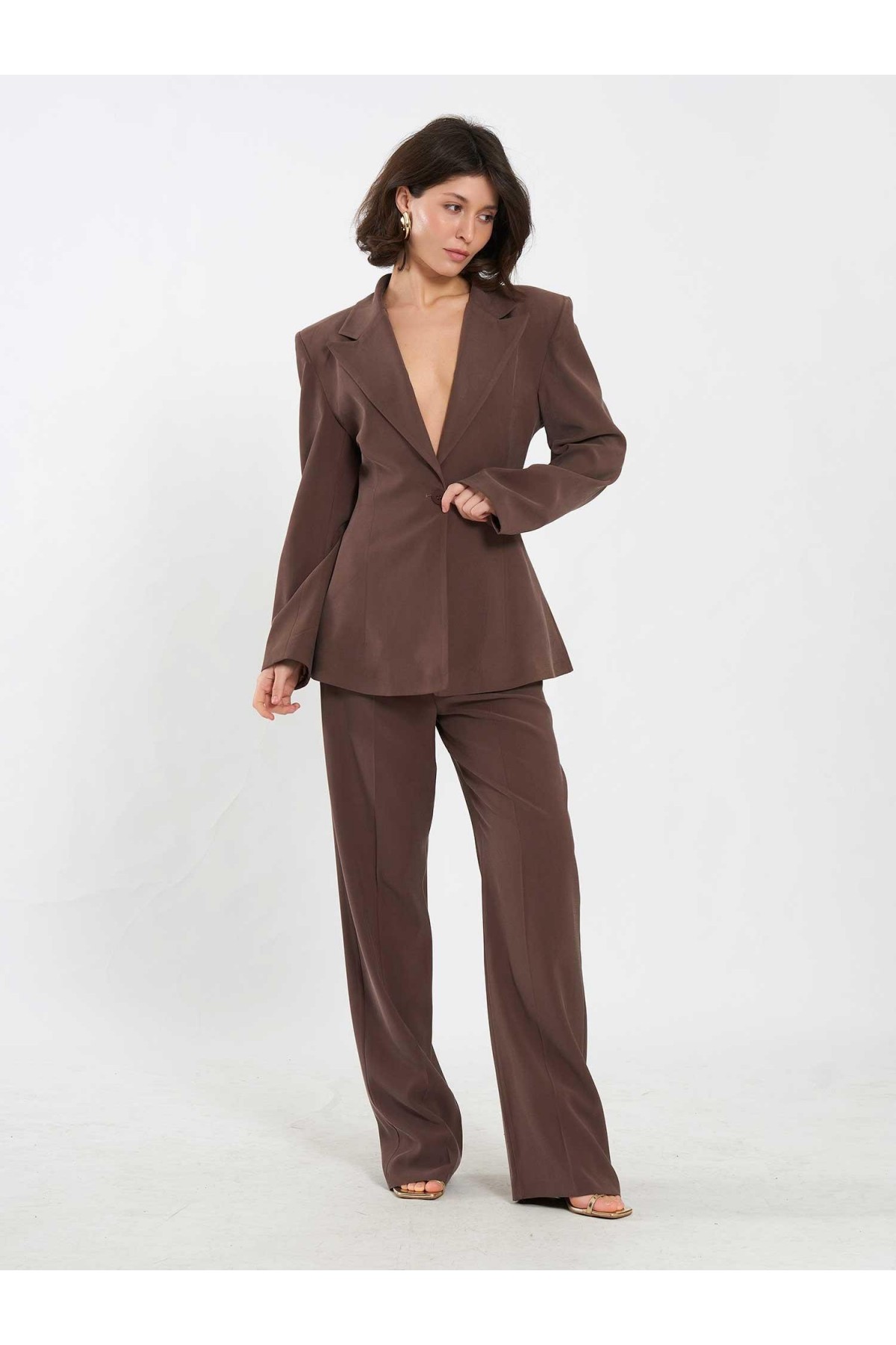 131065 Belden Oturtmalı Fit Ceket